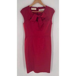 Lela Rose Women's 4 Red 100% Silk Sheath Dress